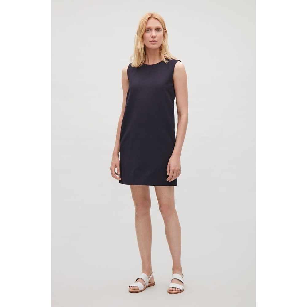 COS Dress Womens 2‎ Blue Simple Basic Career Office Navy Blue Suiting